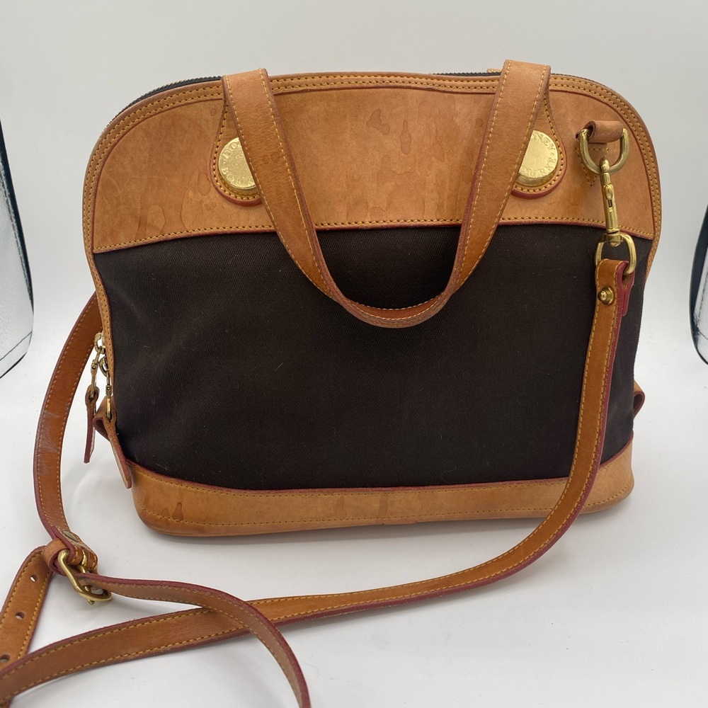 Dooney & Bourke Tan and Black Satchel - Picture 4 of 12
